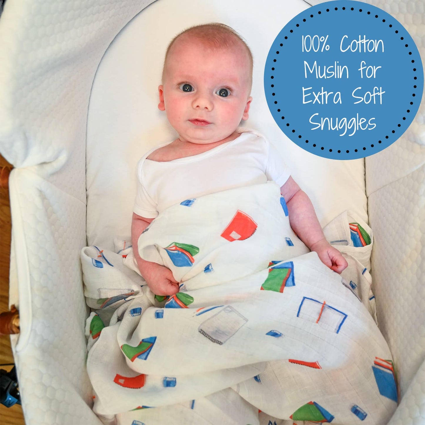 Bookworm Swaddle Blanket
