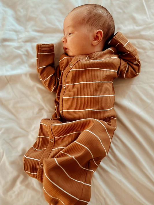 Saddle Stripe Ribbed Gown