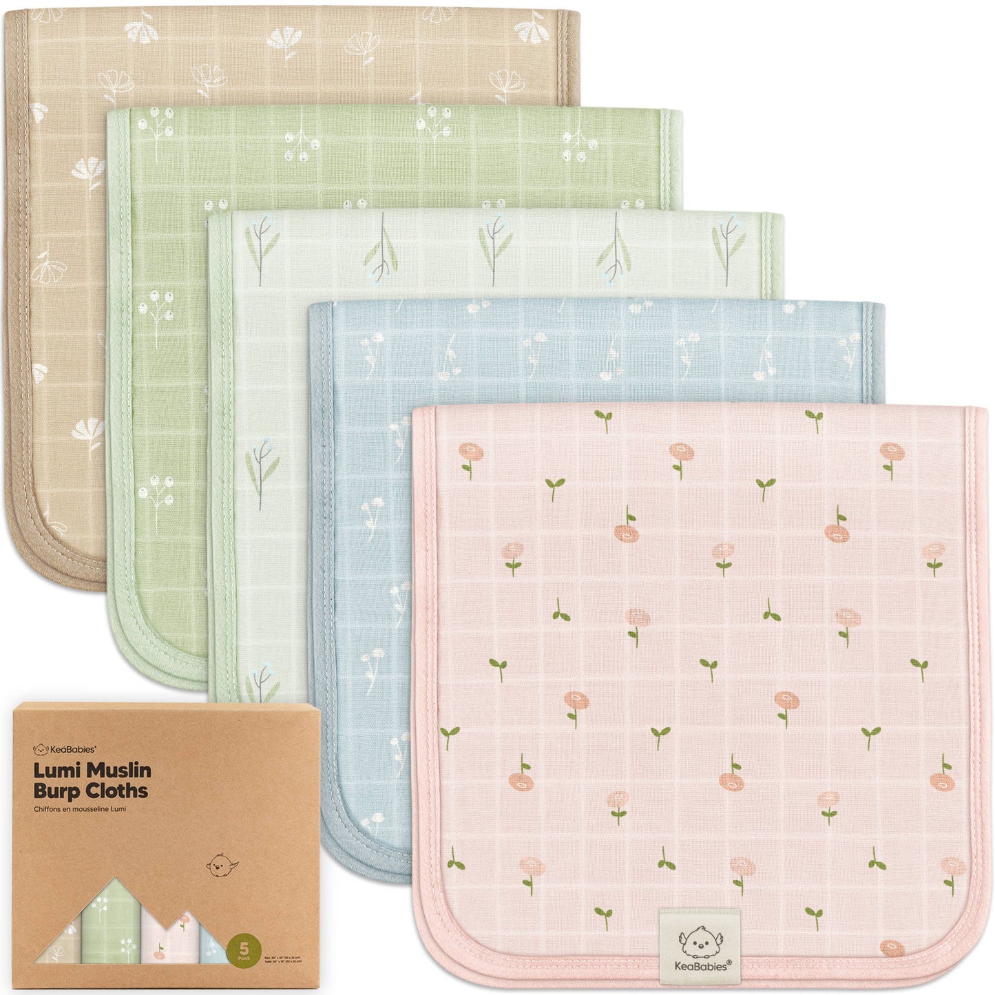Wild Bloom Pack Muslin Burp Cloths