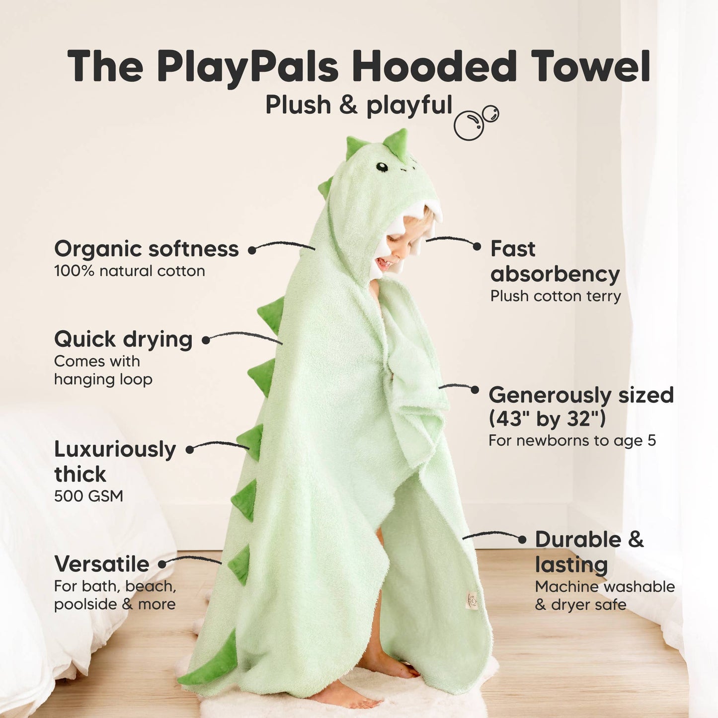 Draco Hooded Baby Bath Towels for Newborn