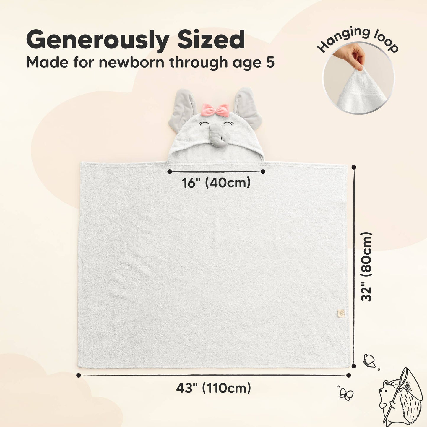 Ella Hooded Baby Bath Towels for Newborn