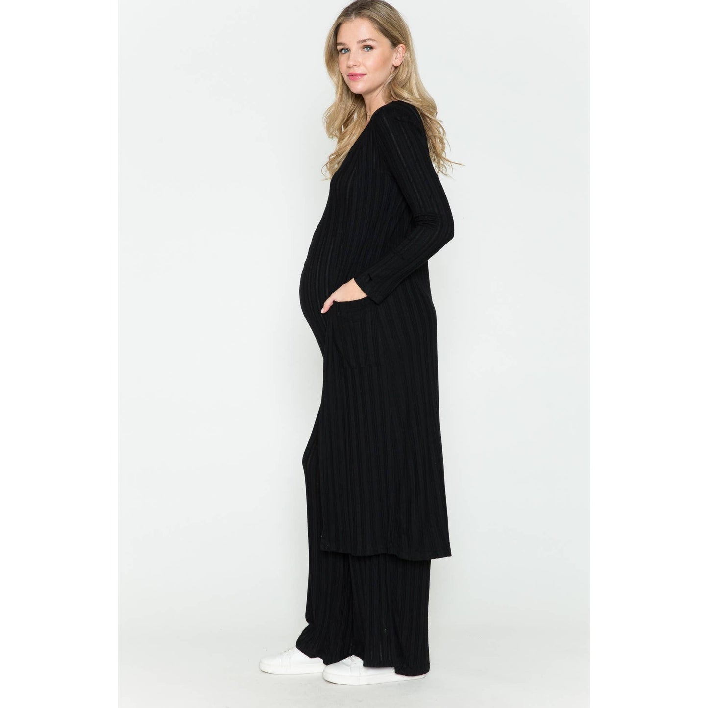 Maternity Western Jumpsuit & Maxi Cardigan Set