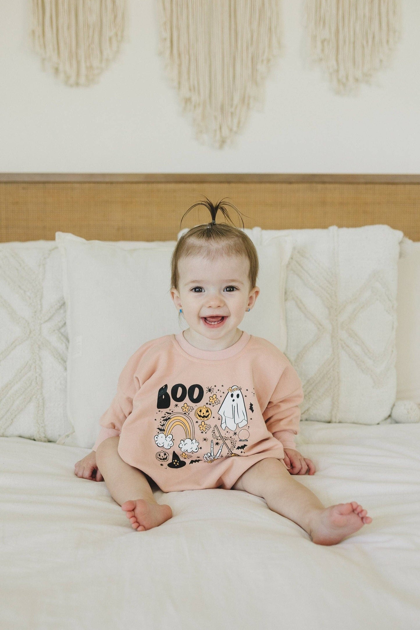Halloween Sweatshirt Romper - Bubble Boo