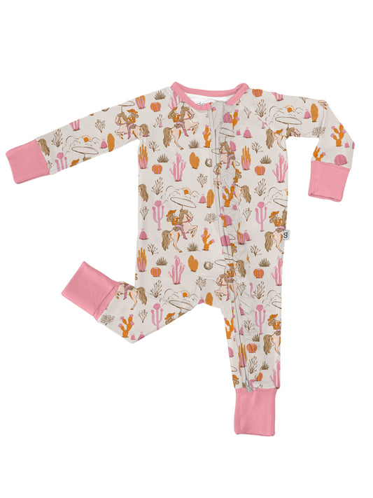 Saddle Up, Cowgirl Toile  - Convertible Zippy PJs