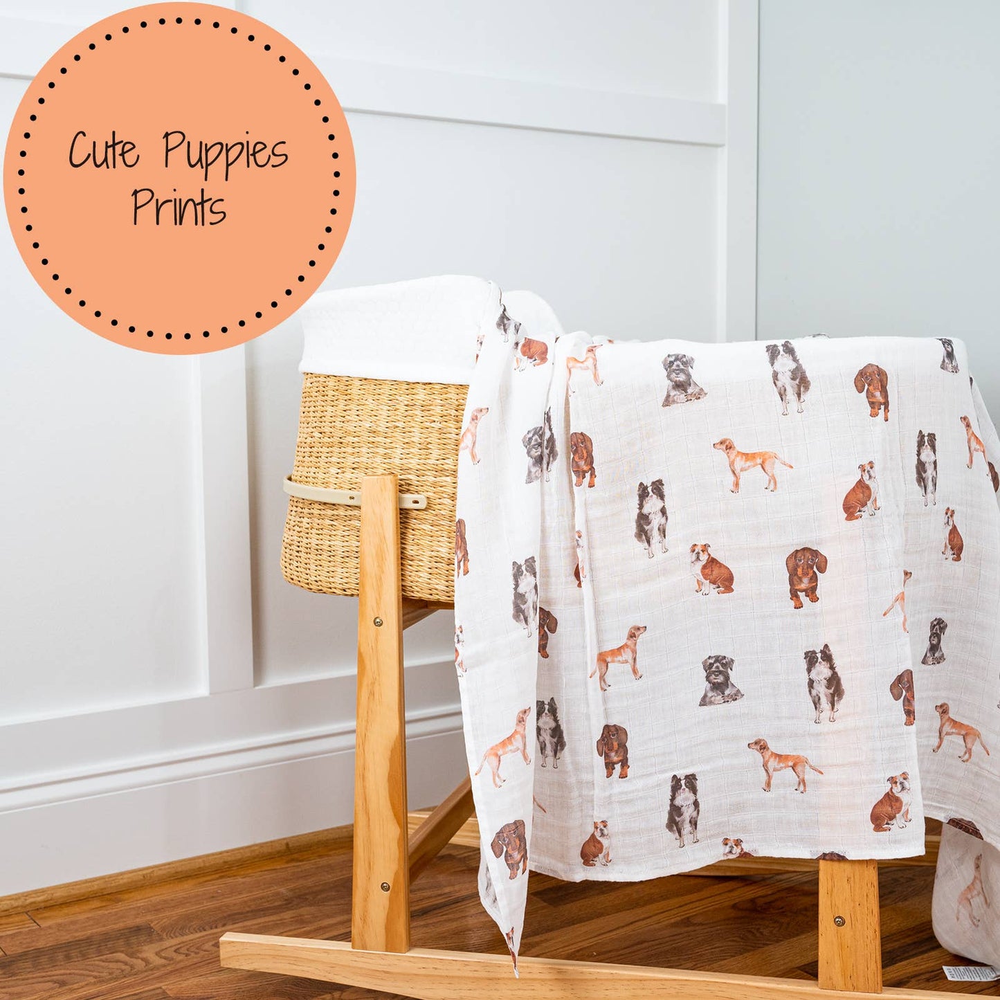 Dog Print Swaddle Blanket