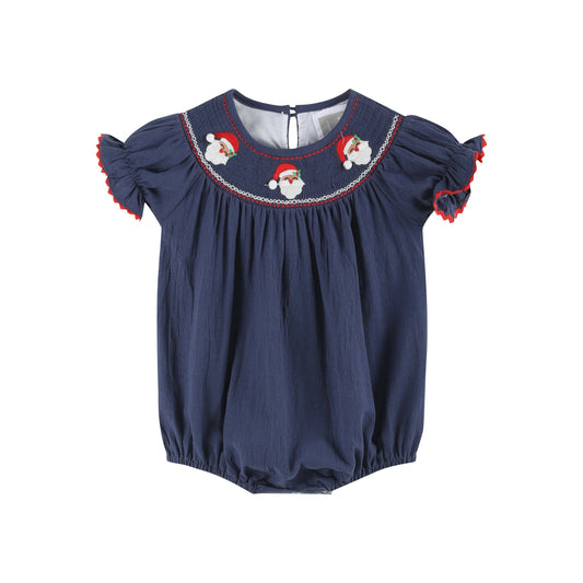 Santa Smocked Bubble Romper