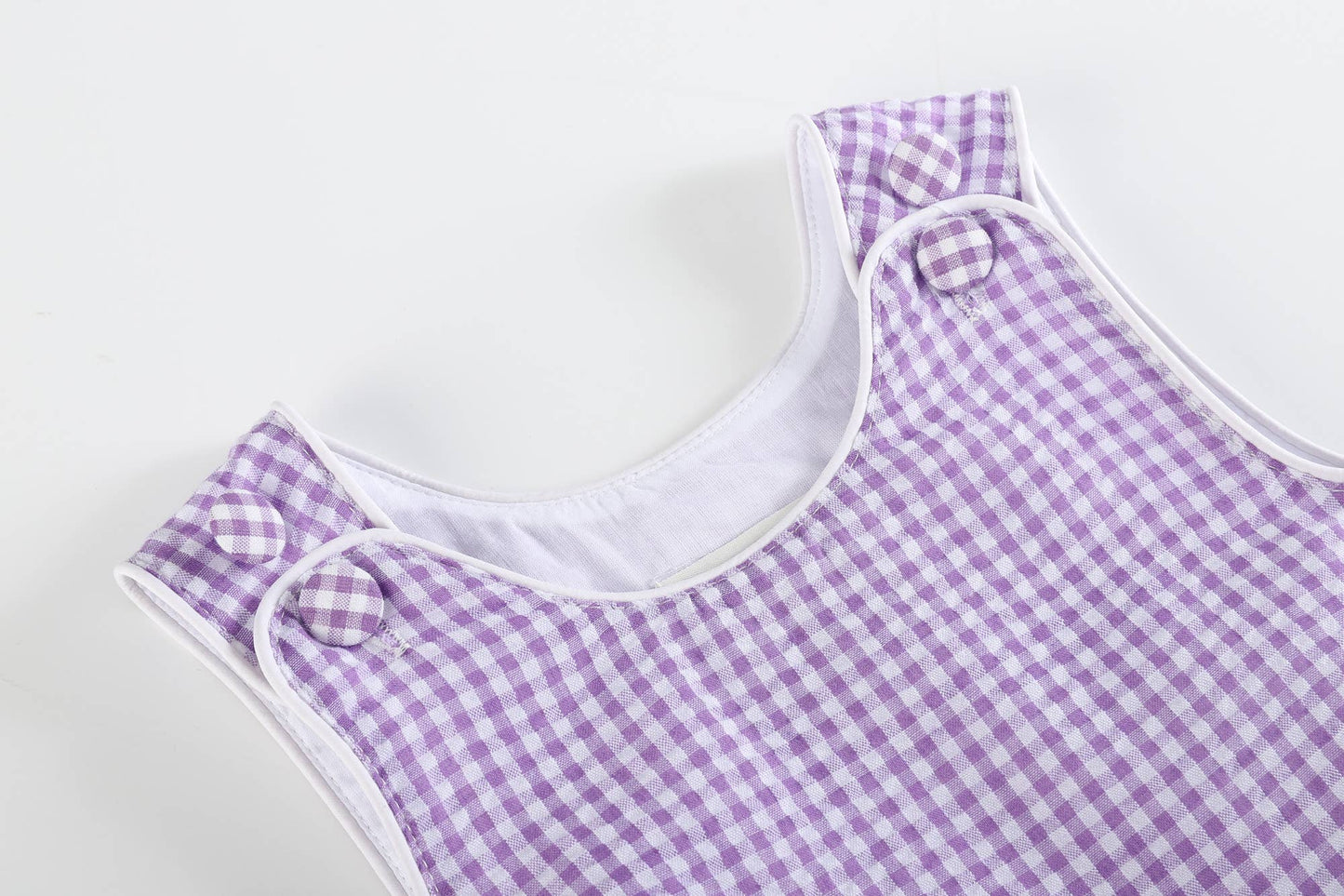Purple Gingham Bubble Romper