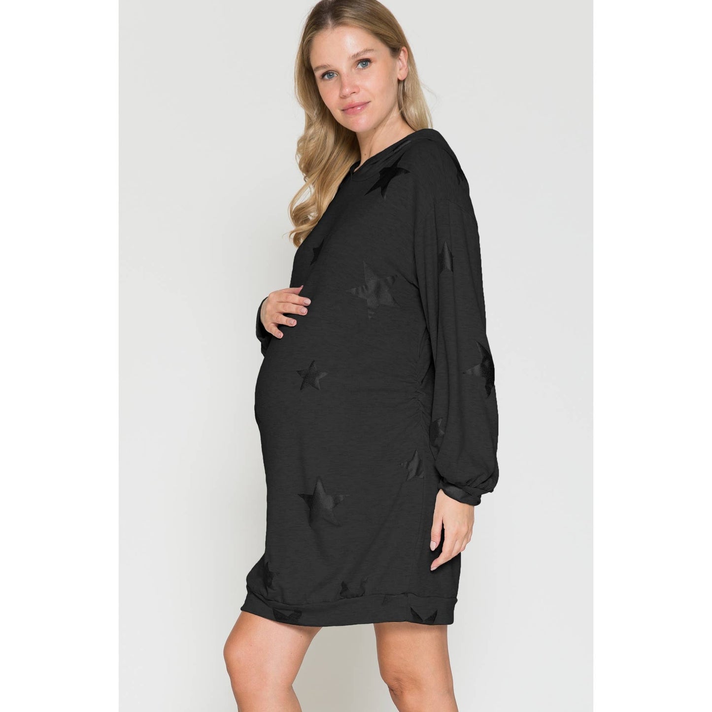 Maternity Star Print Oversized Hoodie