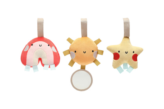 Rainbow Sun and Stars Stroller Toys, Set of 3