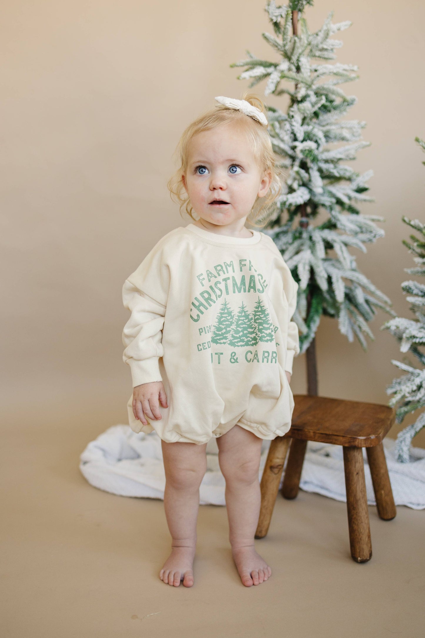 Farm Fresh Christmas Trees Sweatshirt Romper