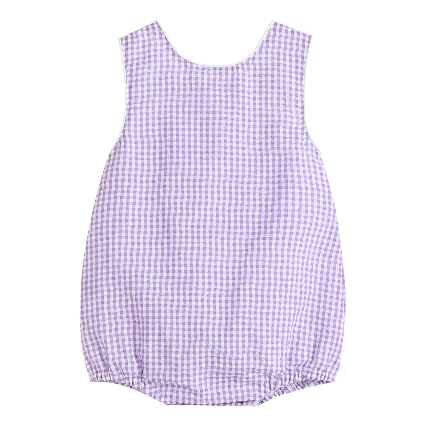 Purple Gingham Bubble Romper