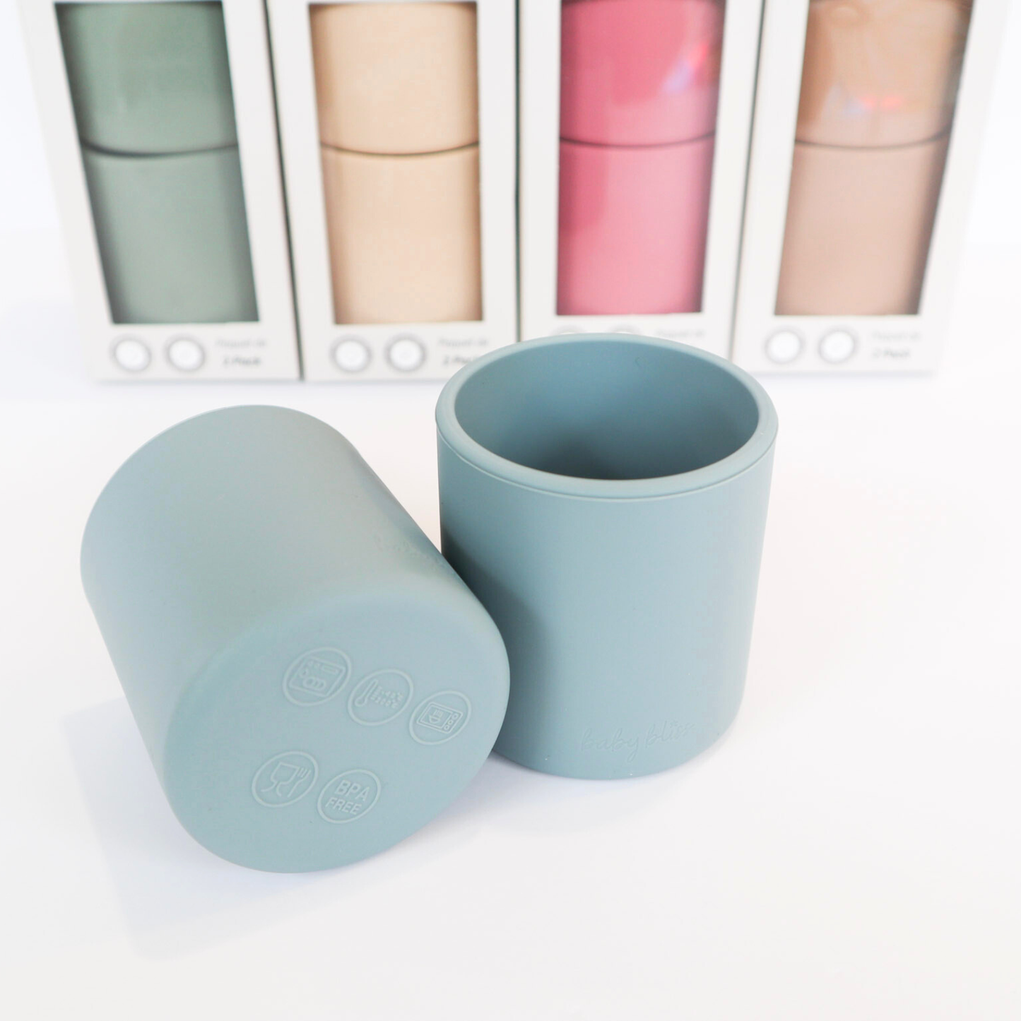 Toddler Dinnerware Cups - Dusty Teal