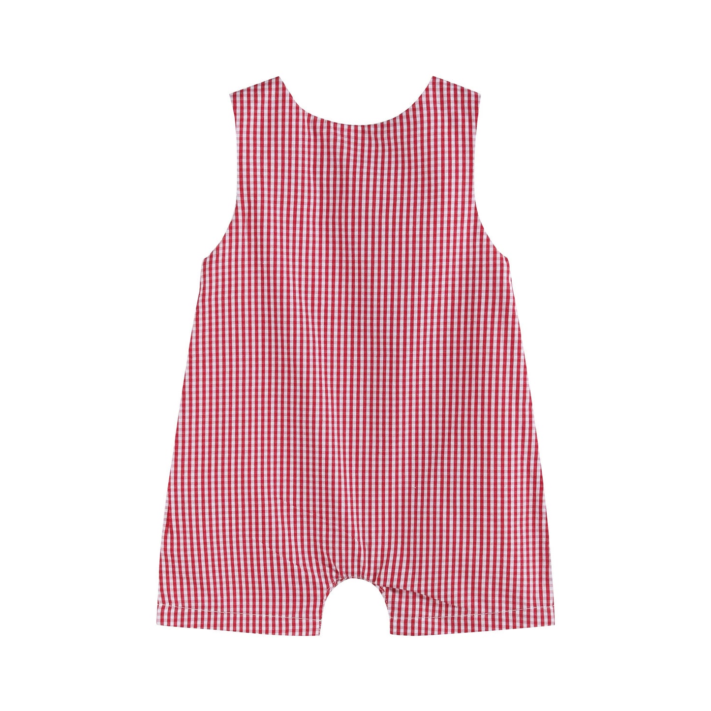 Gingham Baseball Smocked Shortalls