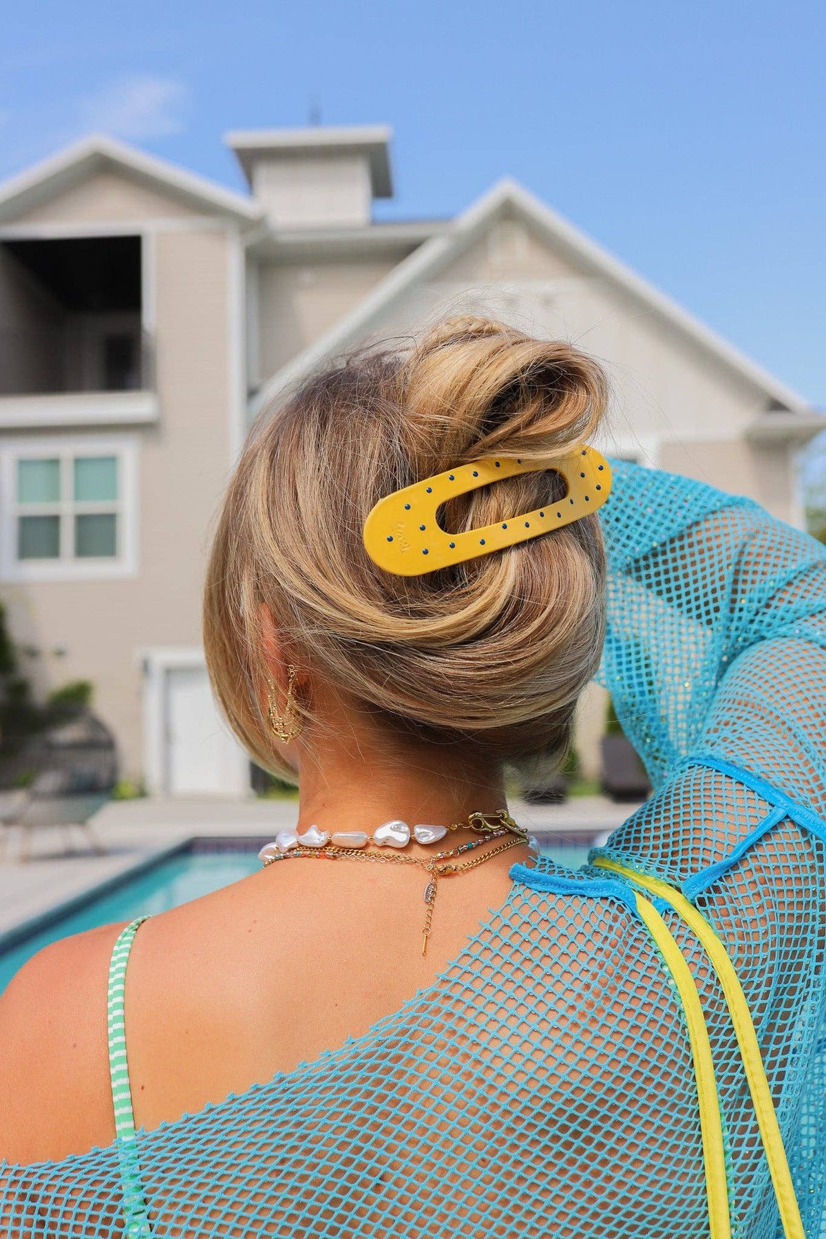 Polka Dot - Oversized Lay Down Claw Clip