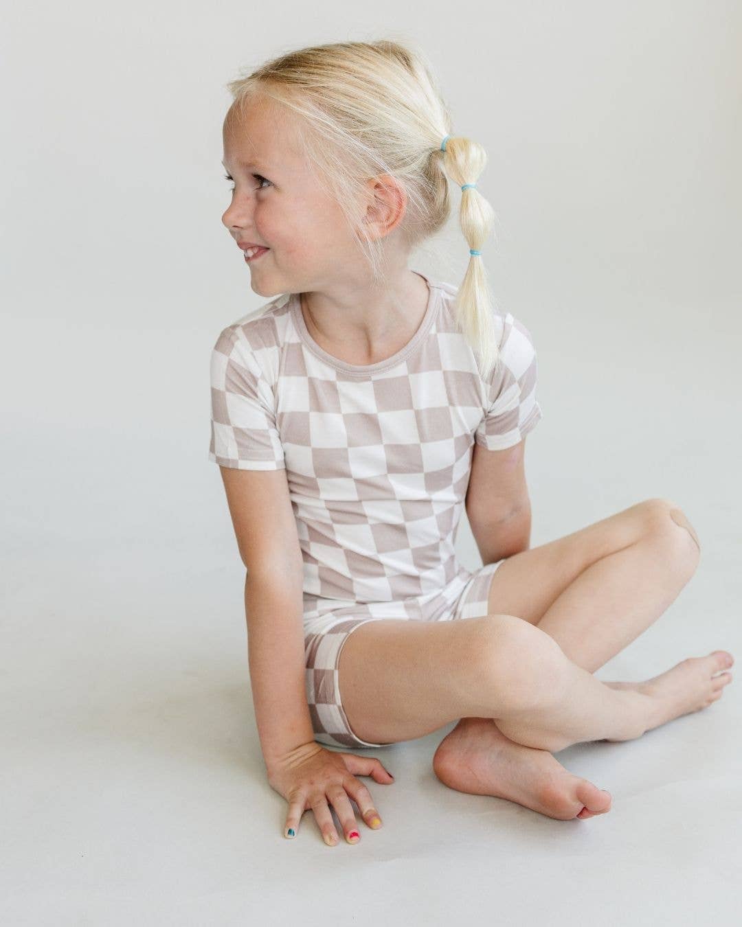 Shorts Set | Latte Checkered