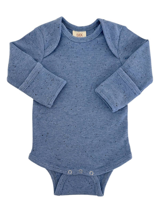 Blue Speckle / Long Sleeve Bodysuit