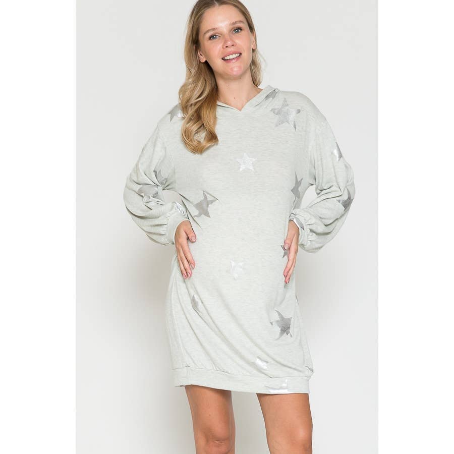 Maternity Star Print Oversized Hoodie