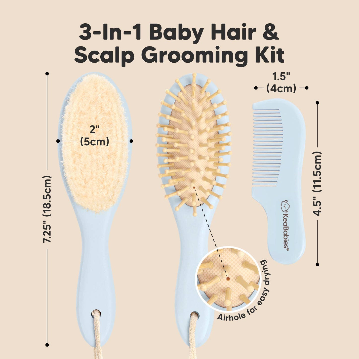 Frost Baby Hair Brush and Comb Set