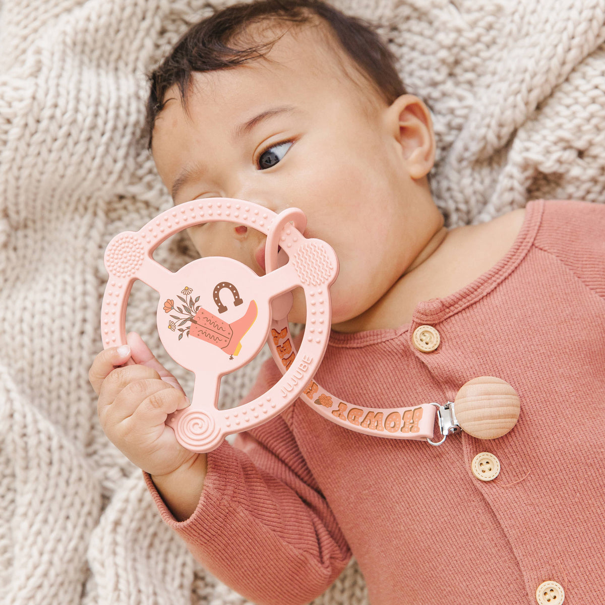 Silicone Teether Ring - Bloomin' Boot