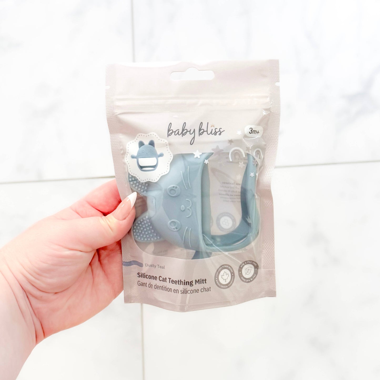Cat Teething Mitt - Dusty Teal