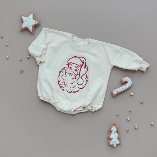 Vintage Santa Sweatshirt Romper