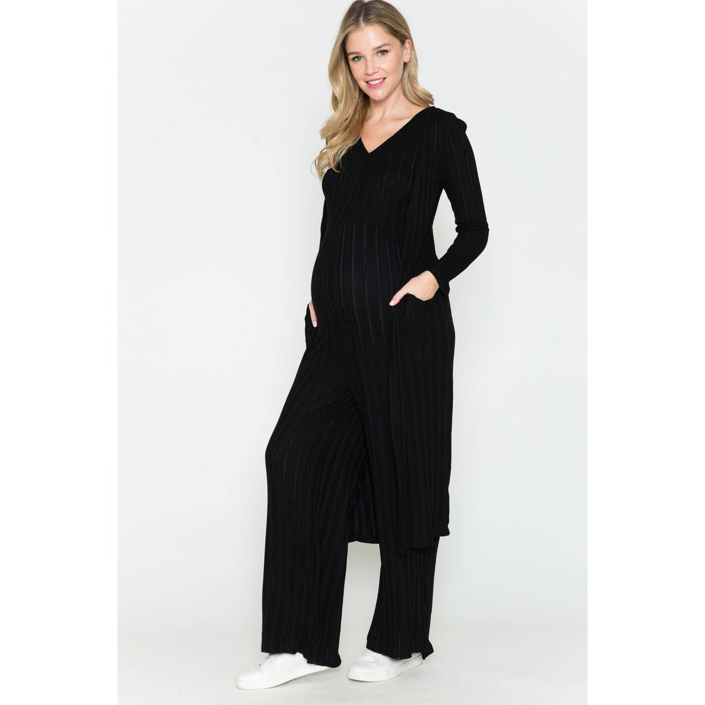 Maternity Western Jumpsuit & Maxi Cardigan Set