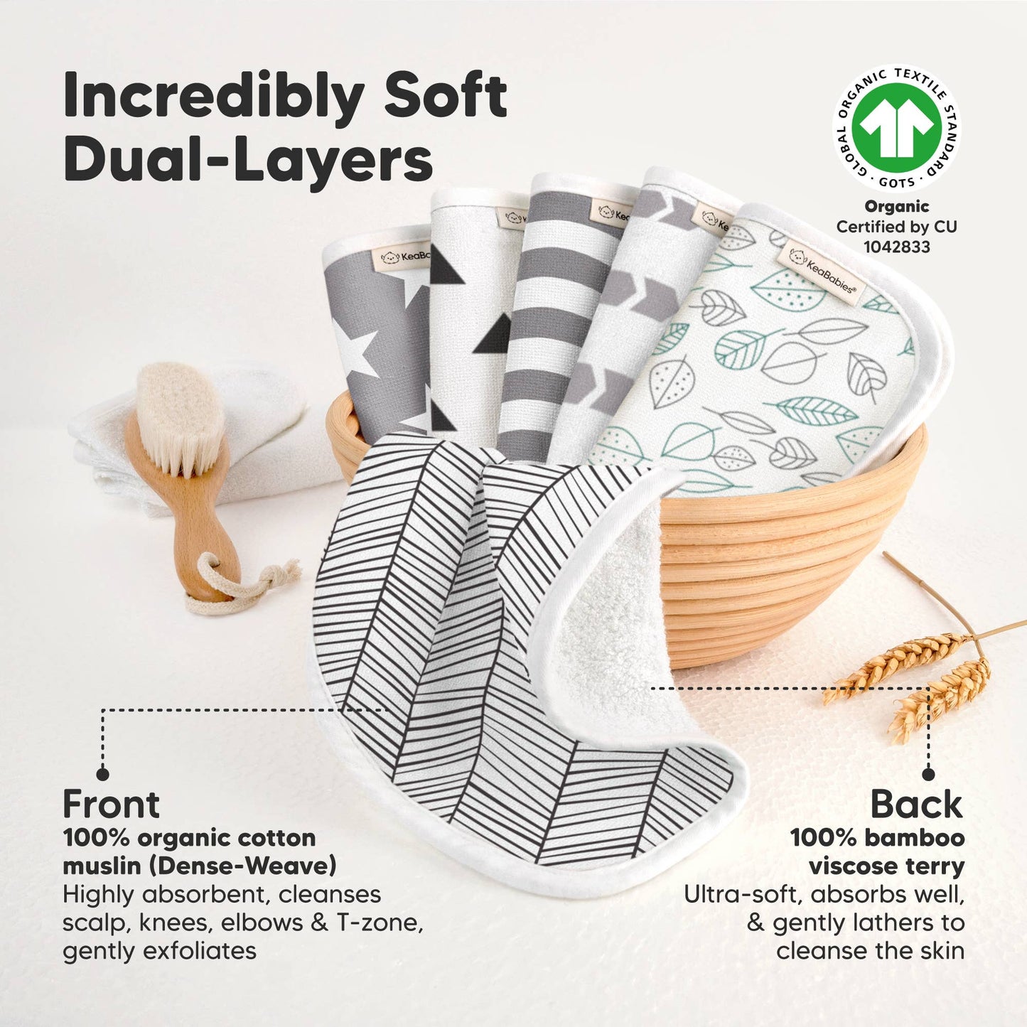 Grayscape Pack Baby Washcloths