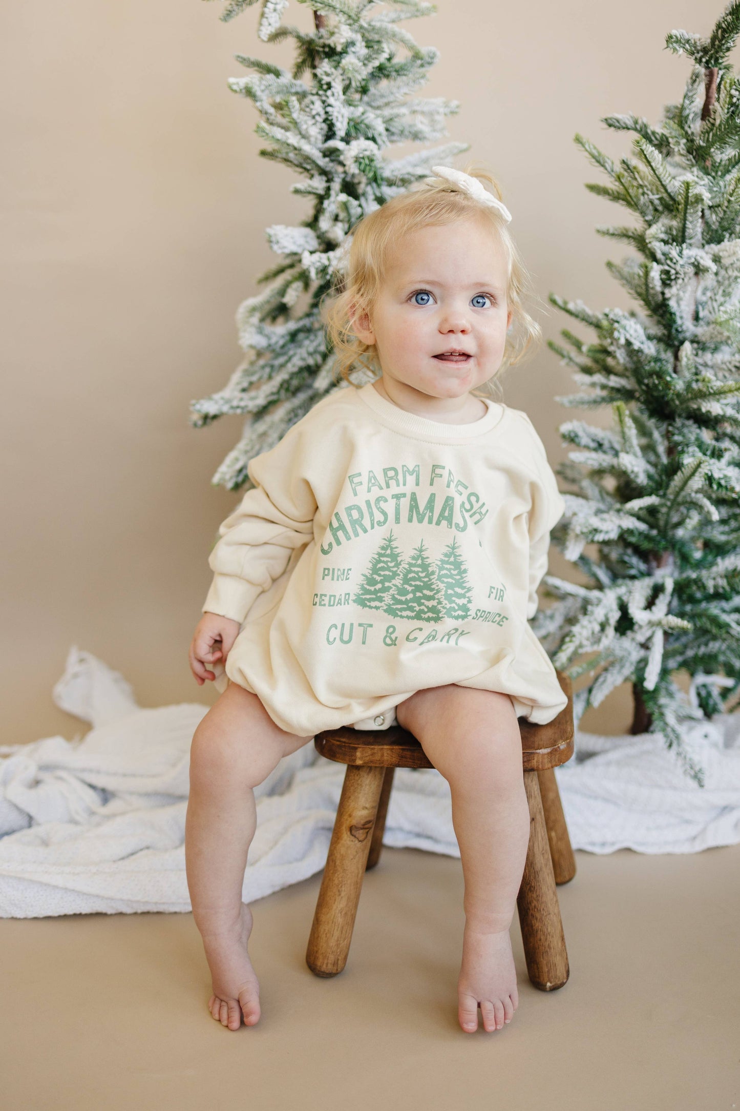 Farm Fresh Christmas Trees Sweatshirt Romper