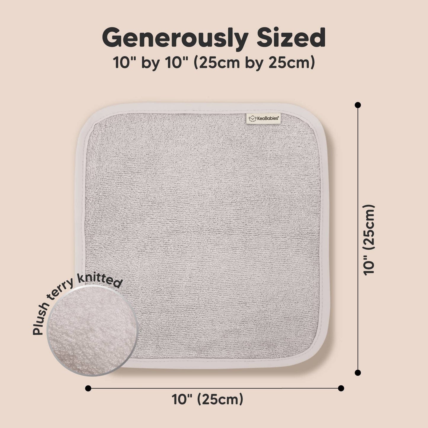 Heather Grey Pack Baby Wash Cloths
