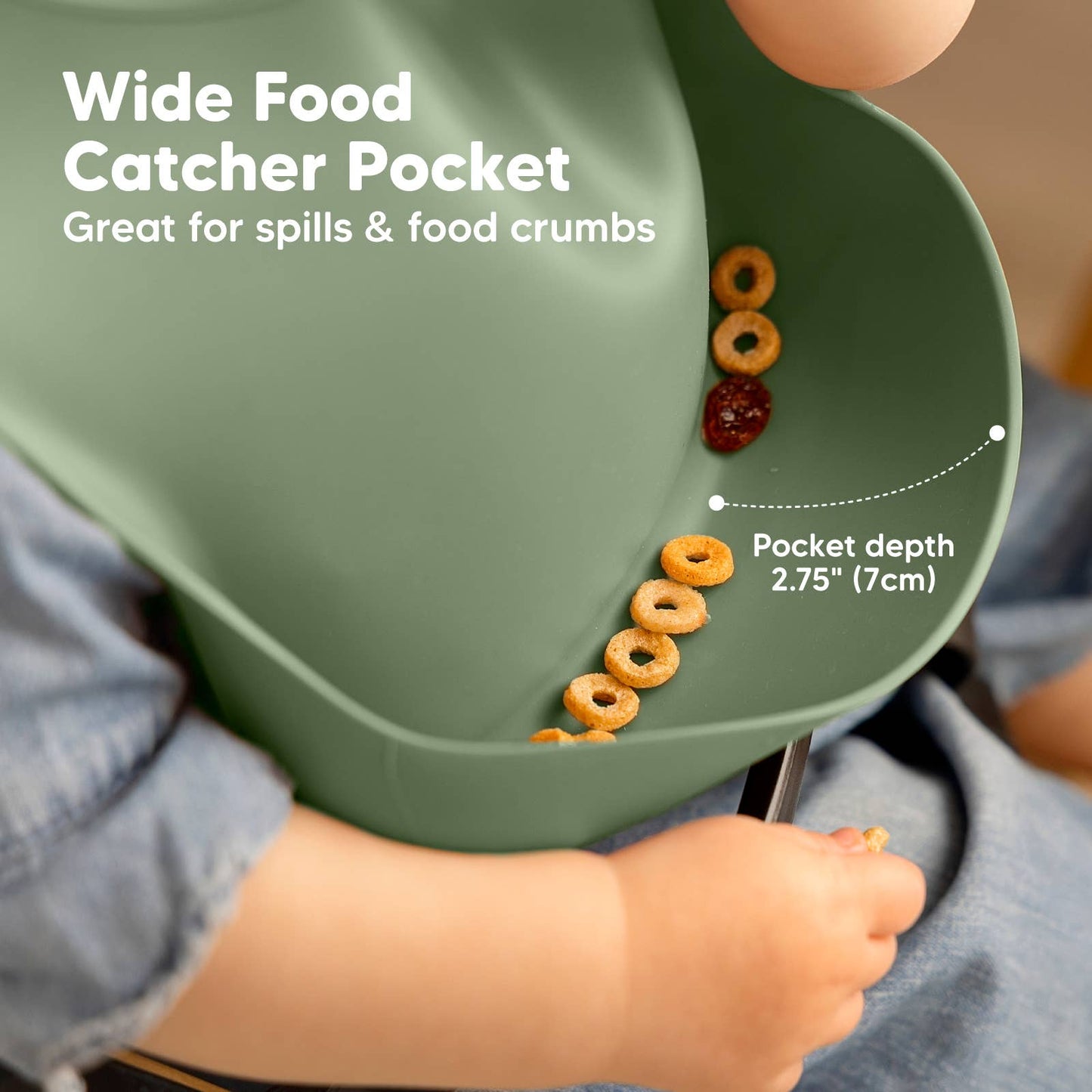 2-Pack Prep Silicone Bibs - Slate