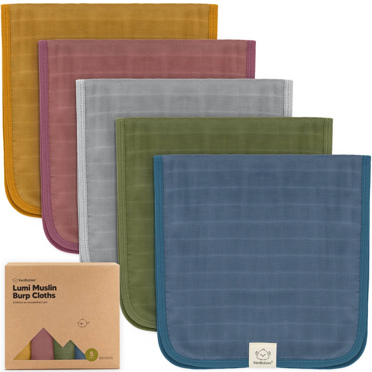 Coral Pack Muslin Burp Cloths