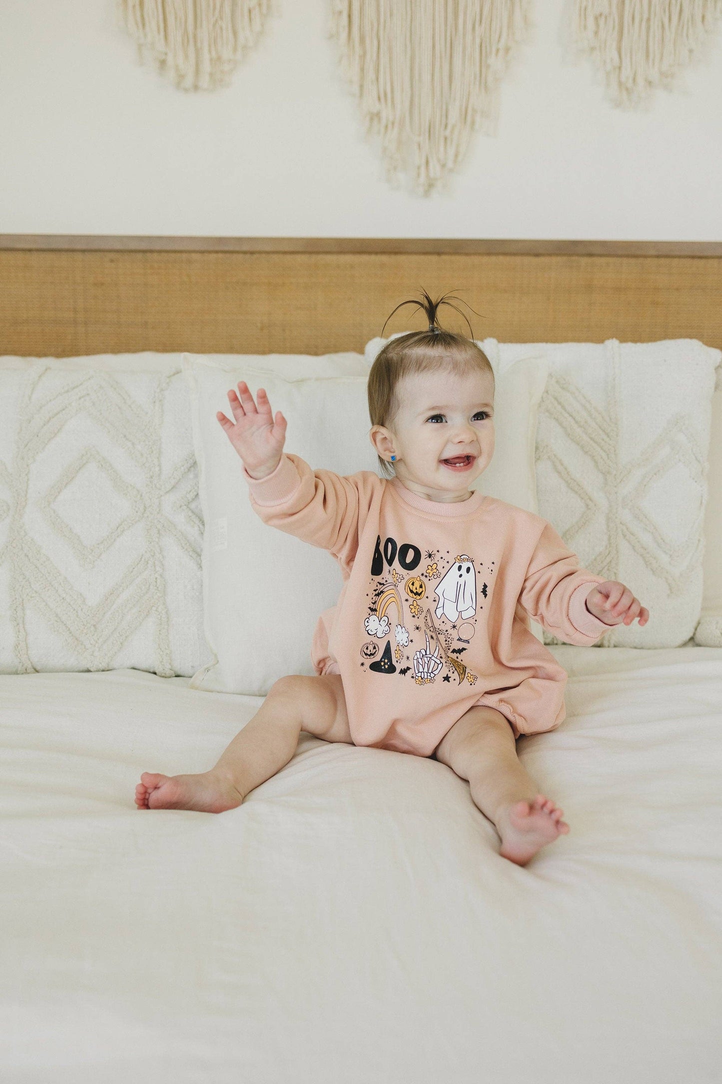 Halloween Sweatshirt Romper - Bubble Boo