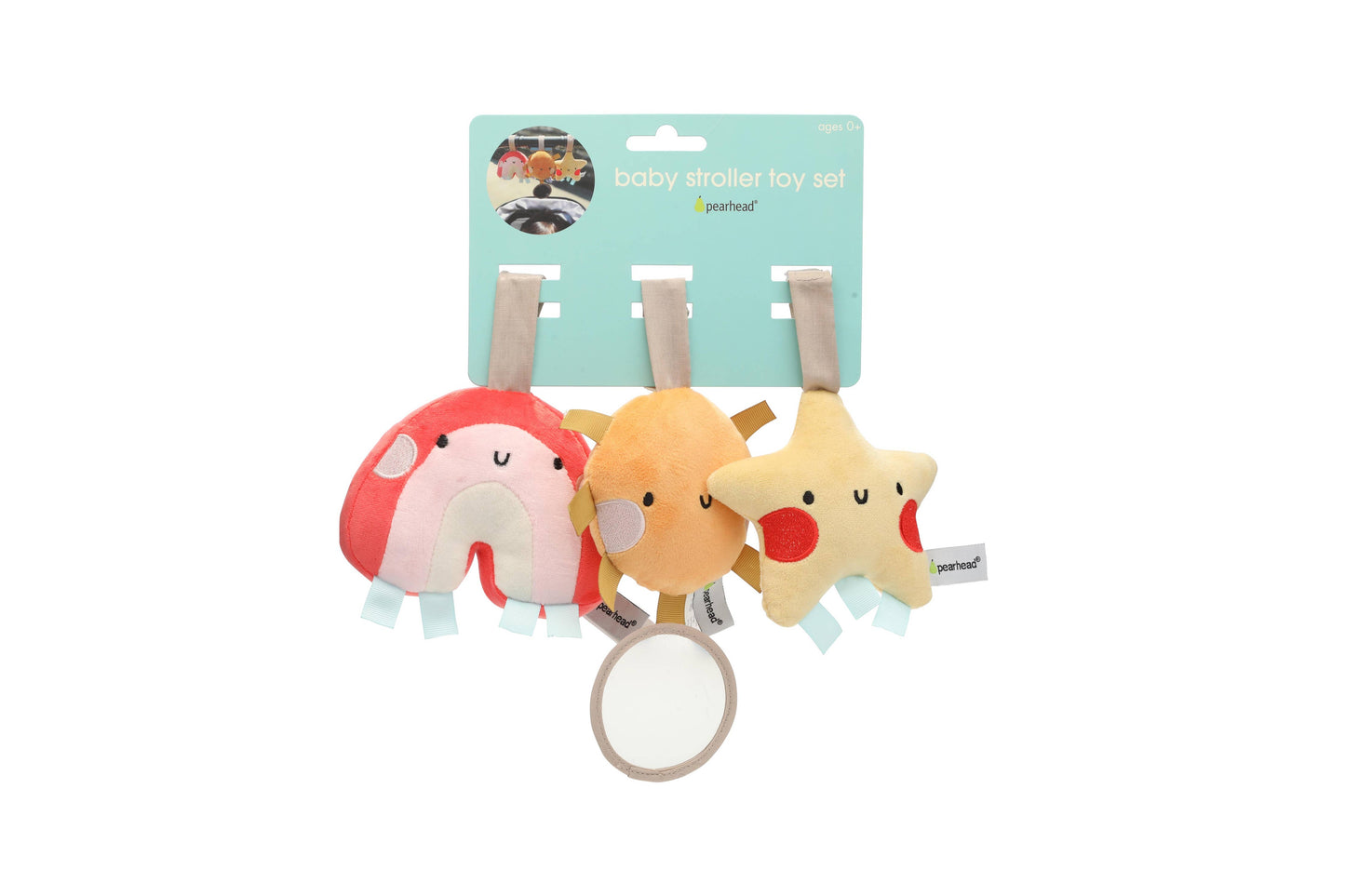 Rainbow Sun and Stars Stroller Toys, Set of 3