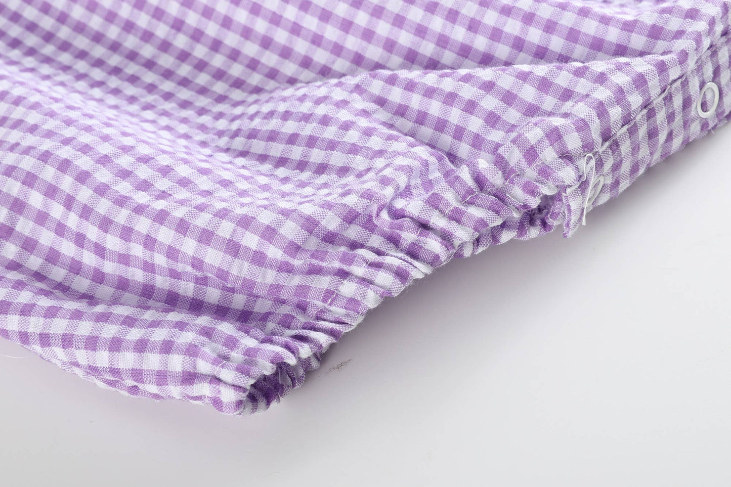 Purple Gingham Bubble Romper