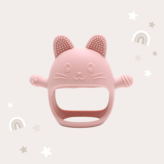 Cat Teething Mitt - Dusty Pink
