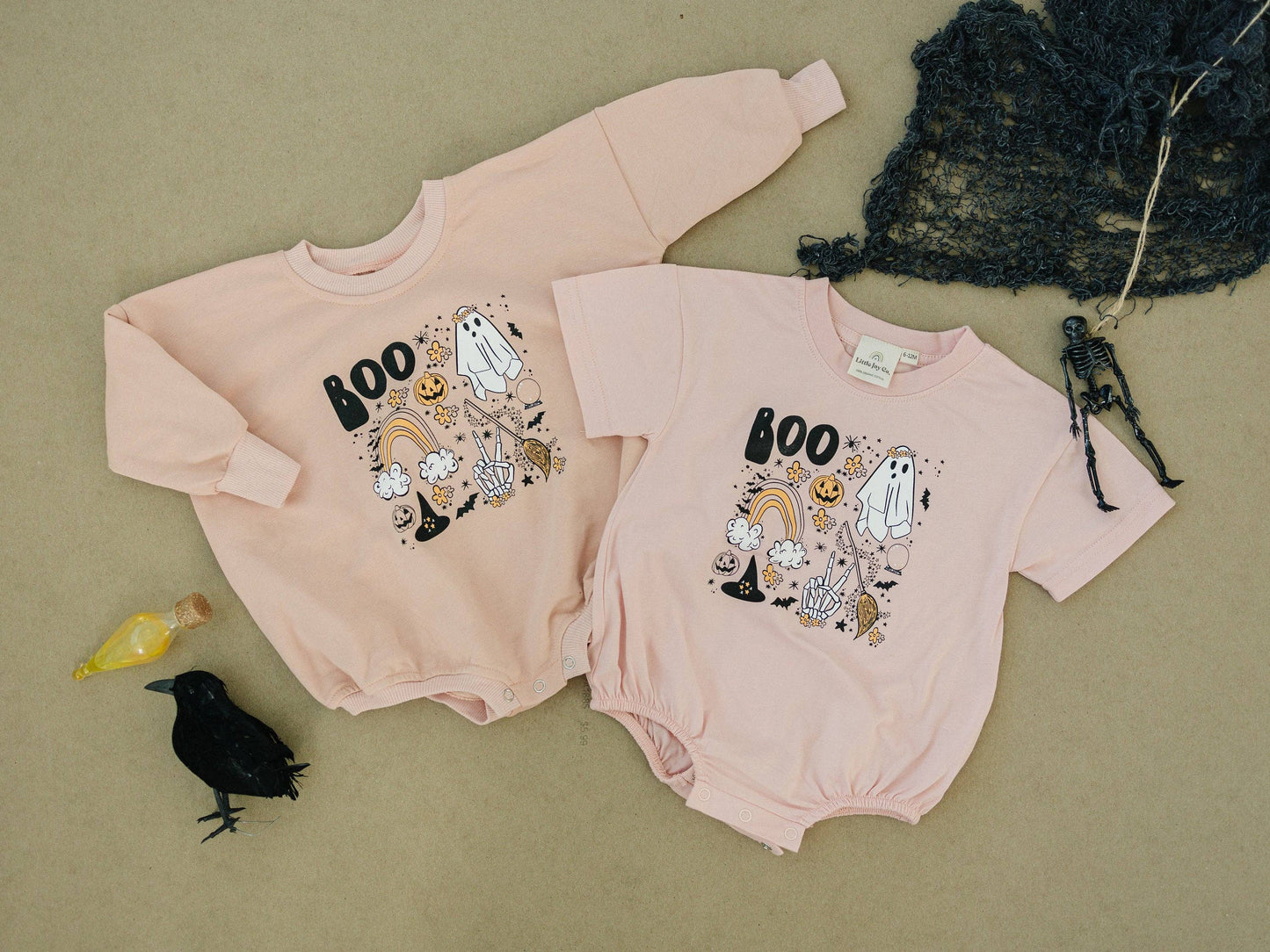 Halloween Sweatshirt Romper - Bubble Boo