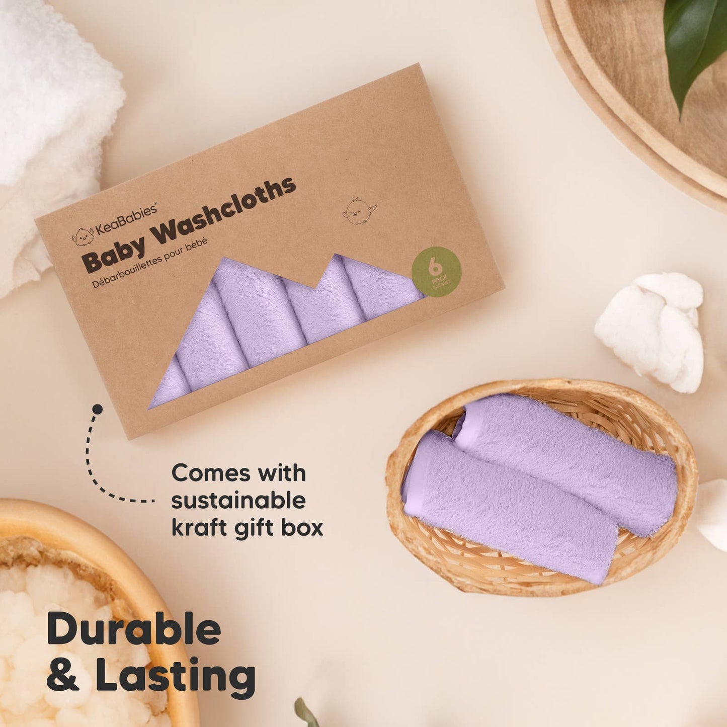 Lilac Pack Baby Wash Cloths