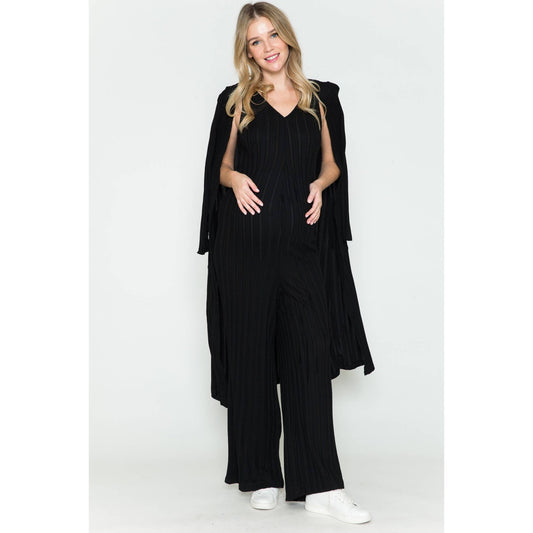 Maternity Western Jumpsuit & Maxi Cardigan Set