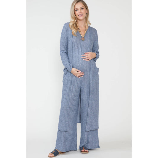 Maternity Everyday Maxi Jumpsuit & Cardigan Set