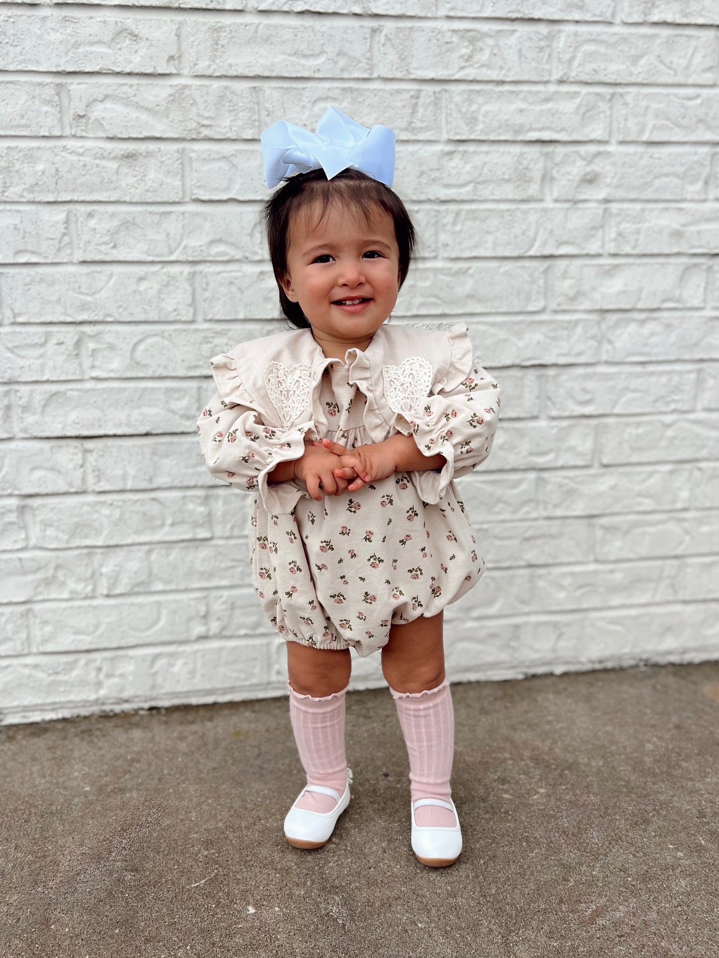 Apricot Floral Romper