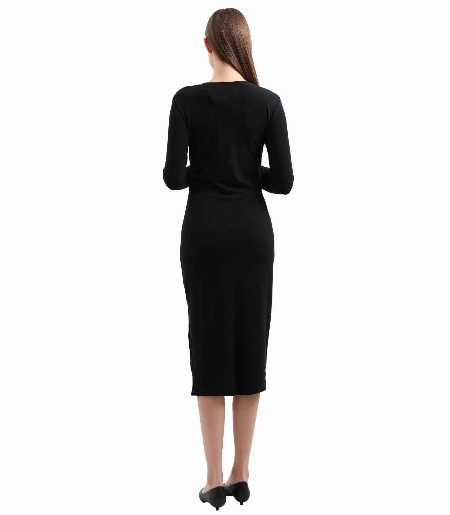 Maternity Sweater Maxi Dress - V Neck