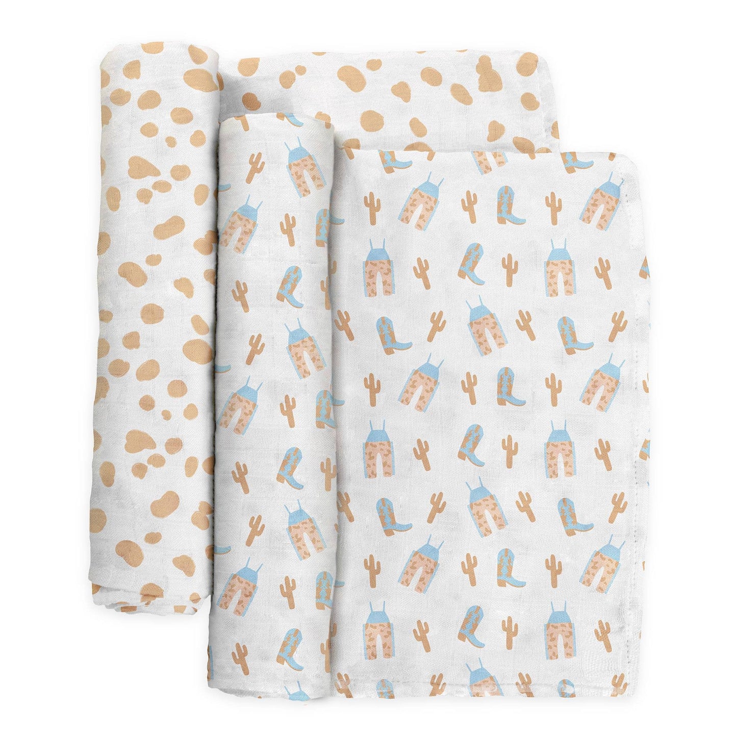 Swaddle Blanket Set - Howdy Partner Blue