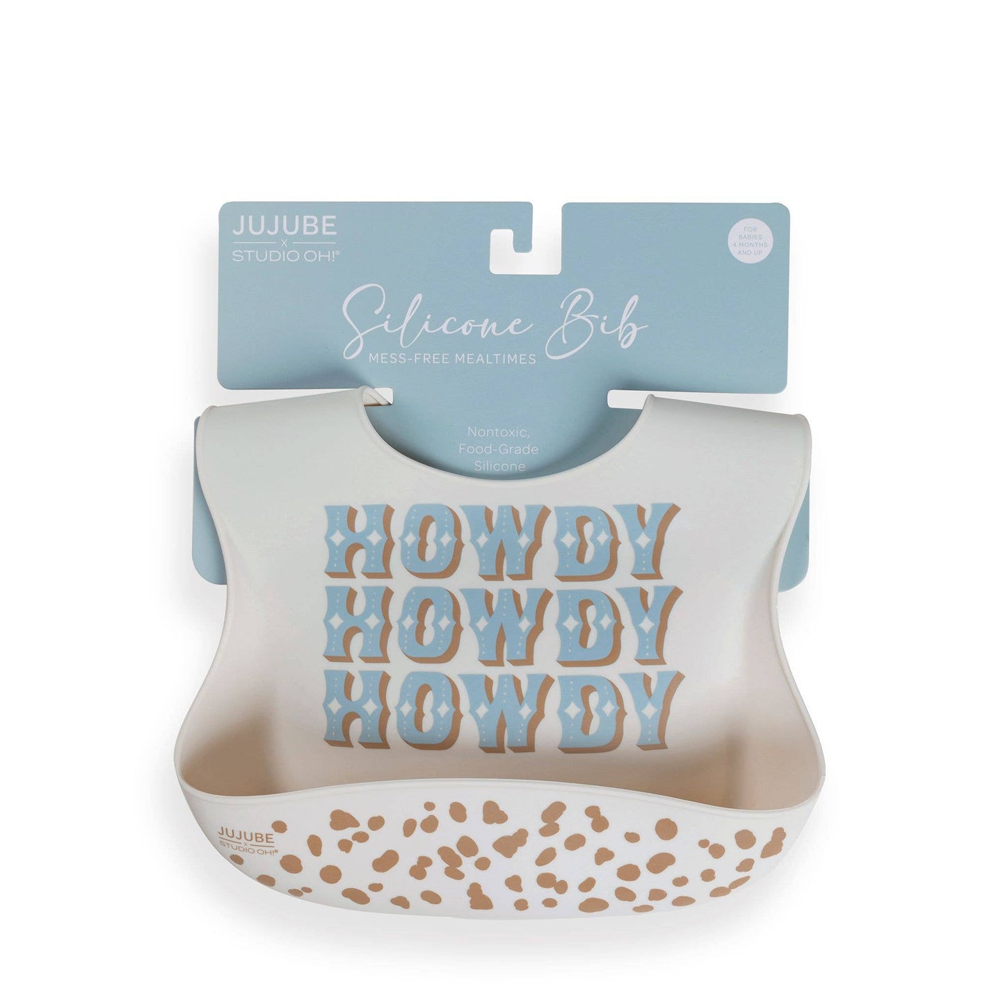 Silicone Bib - Howdy Partner Blue