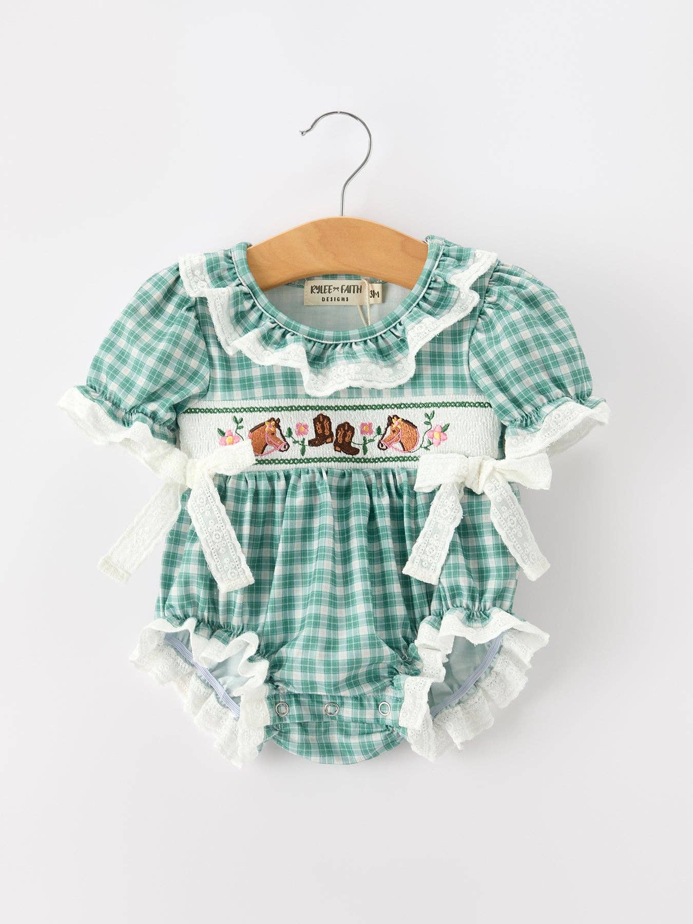 Western Plaid Bubble Romper