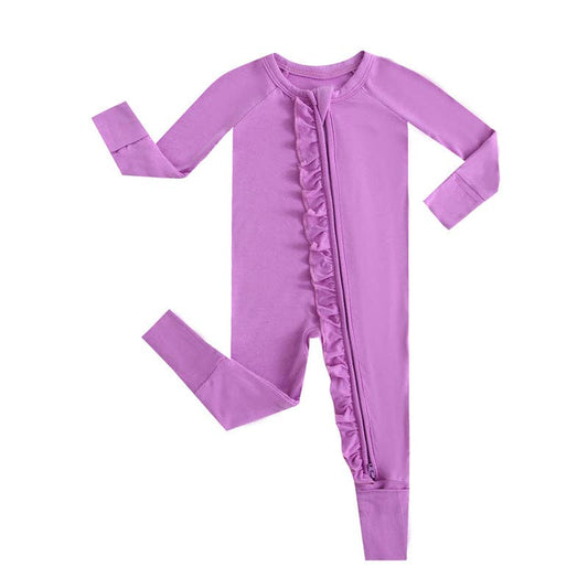 Luxie Lavender Ruffled Romper I Newborn