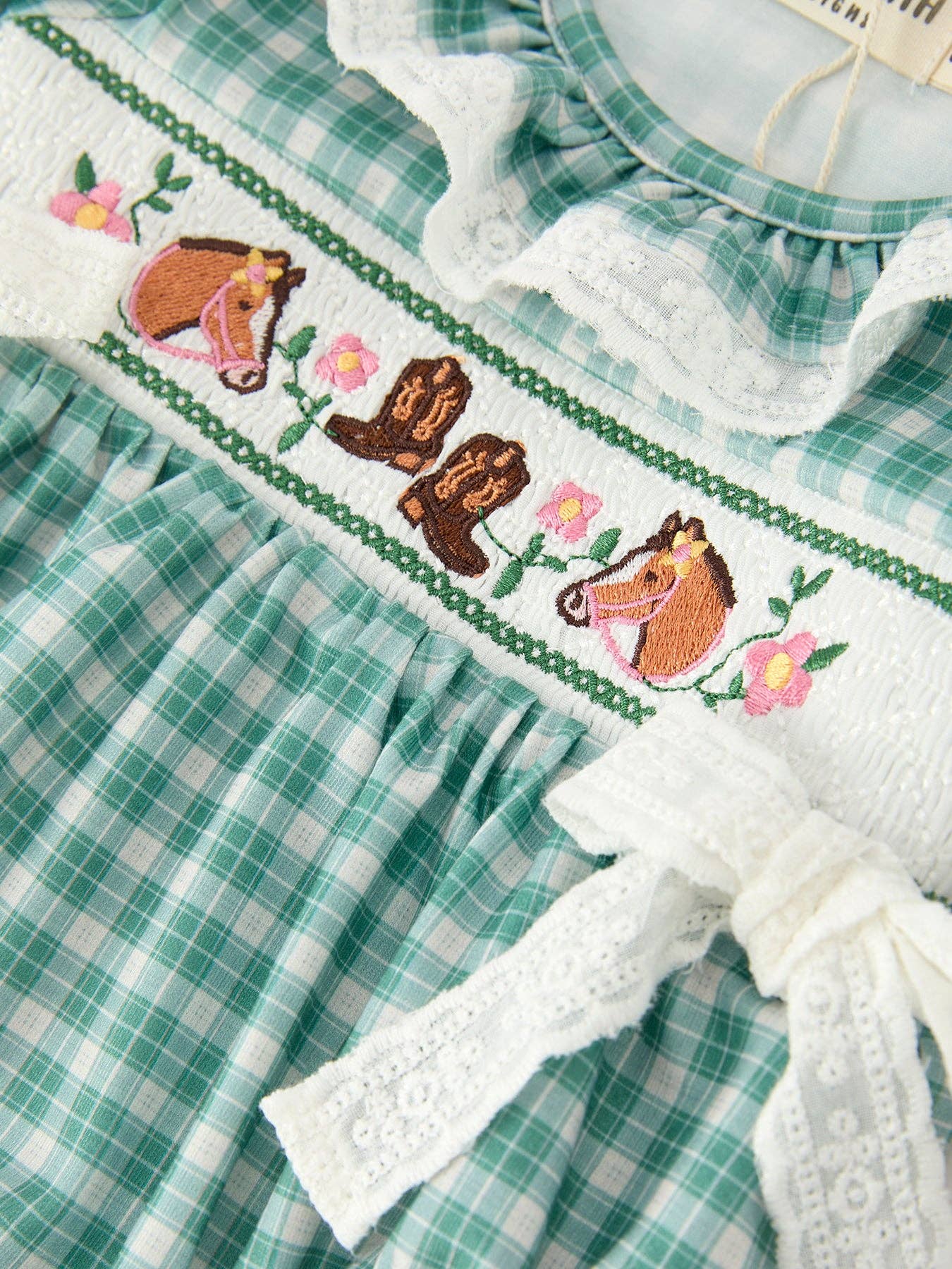Western Plaid Bubble Romper