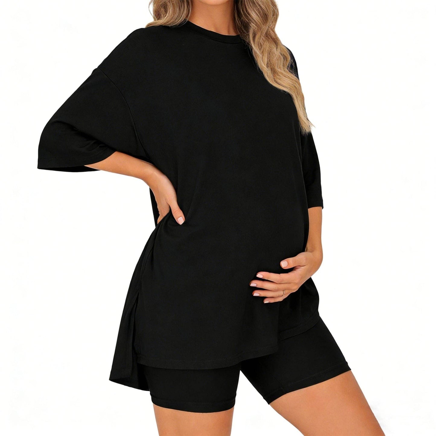 Relaxed Fit Maternity Biker Set