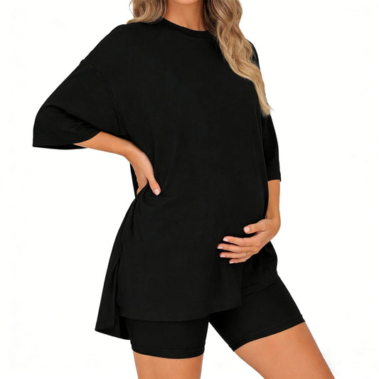 Relaxed Fit Maternity Biker Set