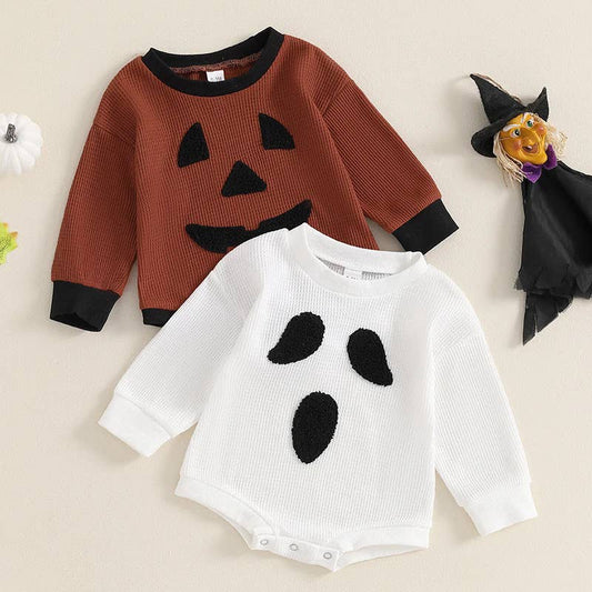 Spooky Embroidery Bubble Romper