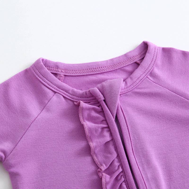 Luxie Lavender Ruffled Romper I Newborn
